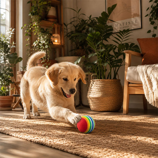 2 Adet Gökkuşağı Renkli Kedi Köpek Oyun Topu