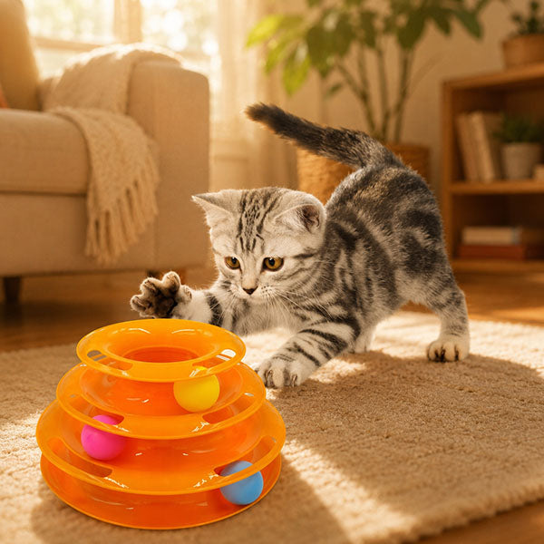 3 Katlı Kedi Oyuncağı Turntable Cat Toy