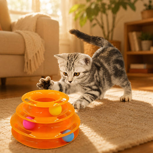 3 Katlı Kedi Oyuncağı Turntable Cat Toy