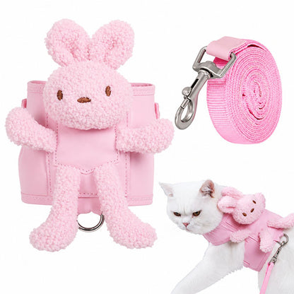Evcil Hayvan Peluş Ayıcıklı Göğüs Gezdirme Tasması Set