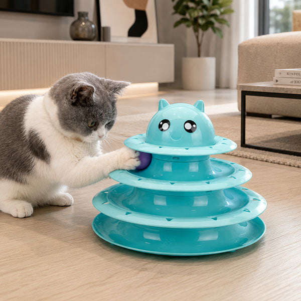 3 Katlı Kedi Oyuncağı Turntable Cat Toy