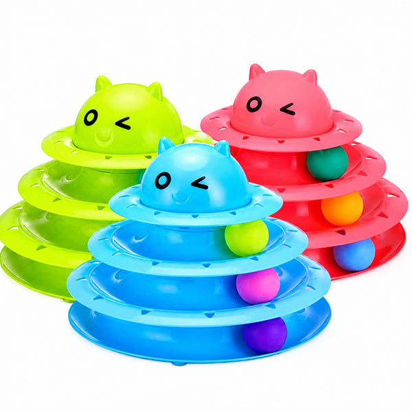 3 Katlı Kedi Oyuncağı Turntable Cat Toy