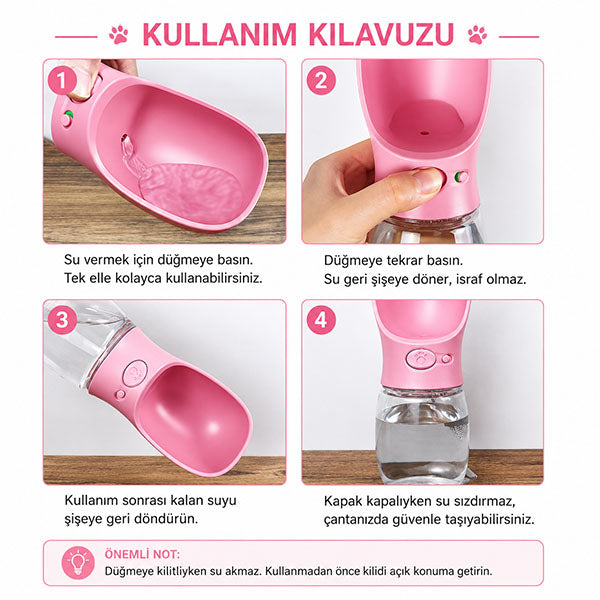 Taşınabilir Köpek Su Matarası