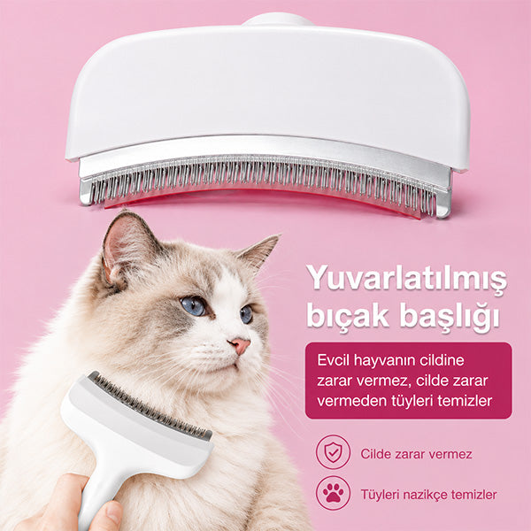Furmantör Kedi/Köpek Evcil Hayvan Tarağı Eğimli Tasarım