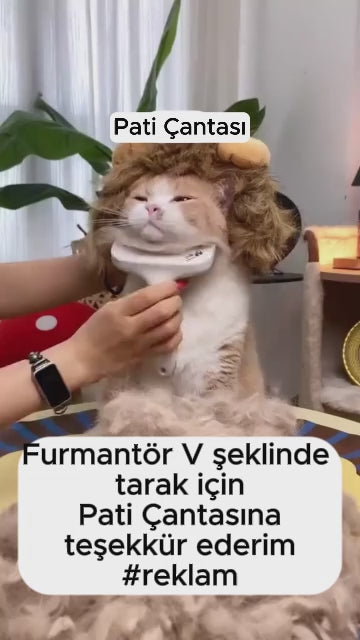 Furmantör Kedi/Köpek Evcil Hayvan Tarağı Eğimli Tasarım